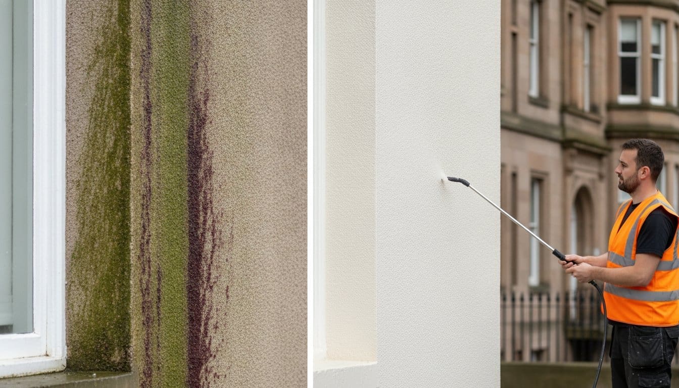 Algae Removal from Render Edinburgh: The Complete 2026 Guide to Softwashing