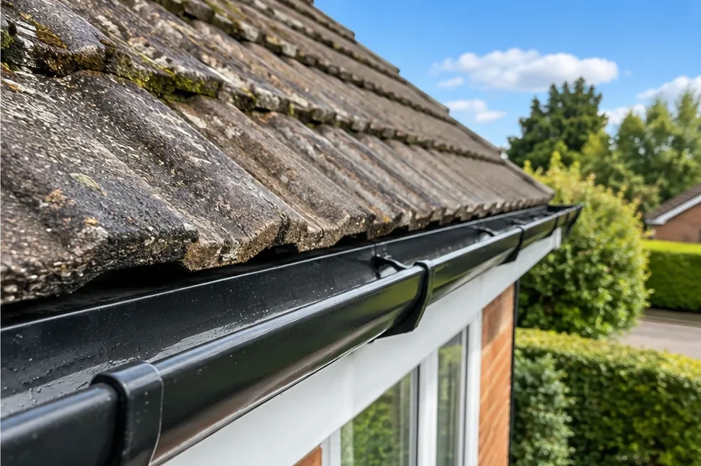 Clear gutter after professional gutter cleaning in Edinburgh